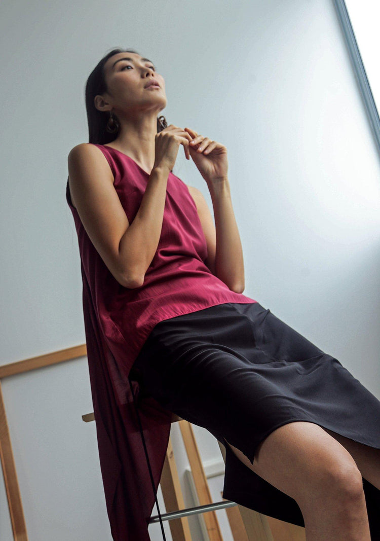 LEONARDA DRAPED BACK TOP - SALIENT LABEL