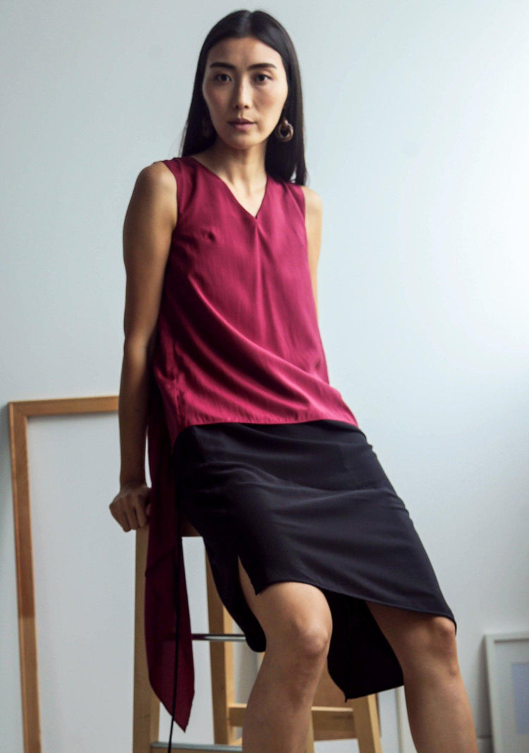 LEONARDA DRAPED BACK TOP - SALIENT LABEL