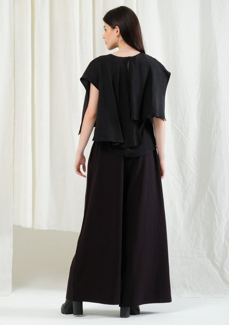 Magdelena Soft Layered Top - Jet - SALIENT LABEL
