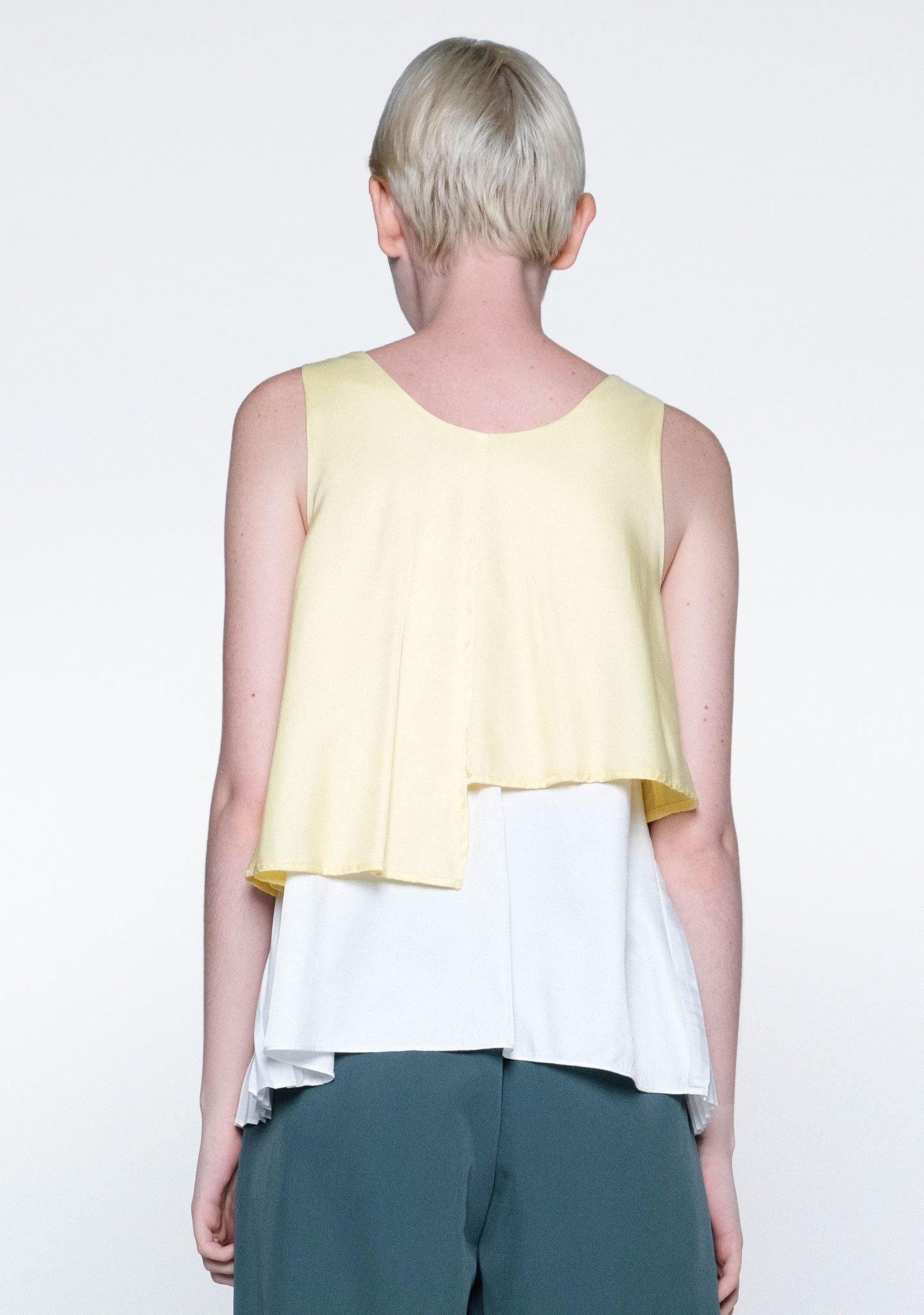 MICHON LAYERED REVERSIBLE TOP - YELLOW IRIS - SALIENT LABEL