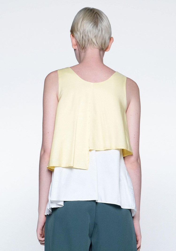 MICHON LAYERED REVERSIBLE TOP - YELLOW IRIS - SALIENT LABEL