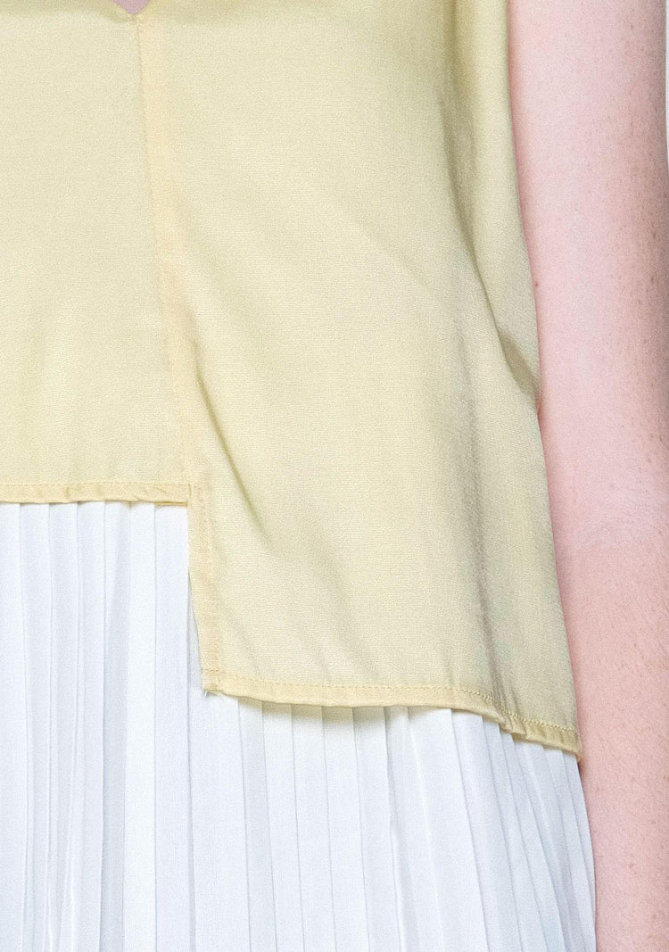 MICHON LAYERED REVERSIBLE TOP - YELLOW IRIS - SALIENT LABEL