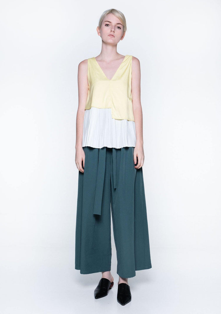 MICHON LAYERED REVERSIBLE TOP - YELLOW IRIS - SALIENT LABEL