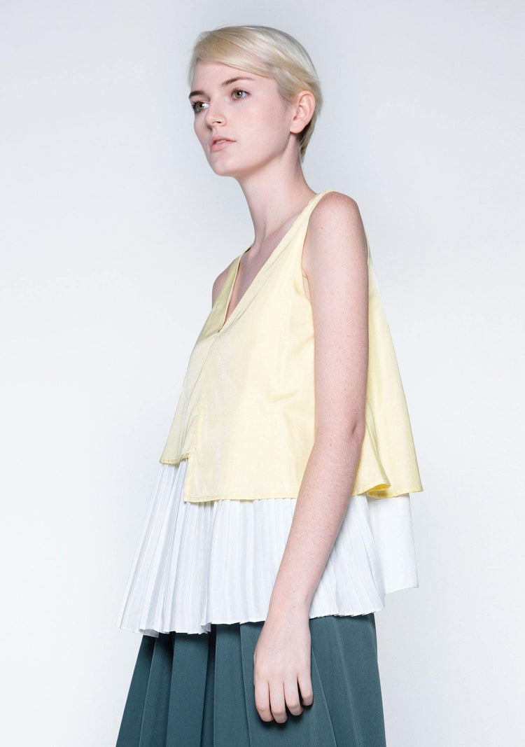 MICHON LAYERED REVERSIBLE TOP - YELLOW IRIS - SALIENT LABEL