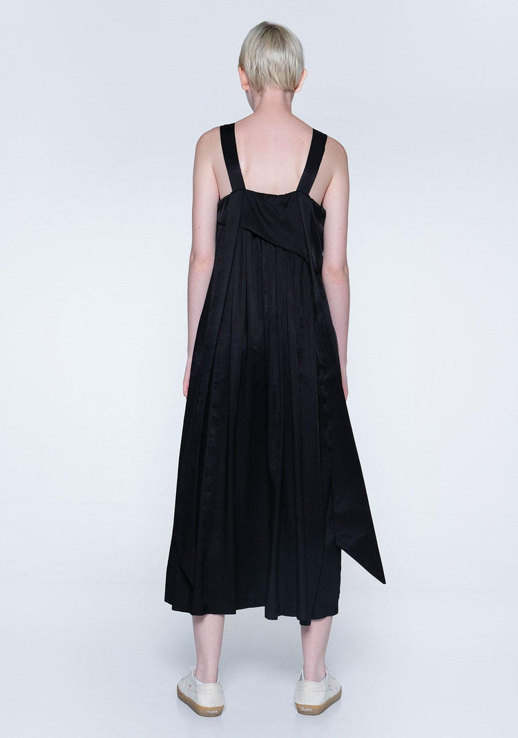 MIZUKI LONG STRAP MIDI DRESS - OBSIDIAN - SALIENT LABEL