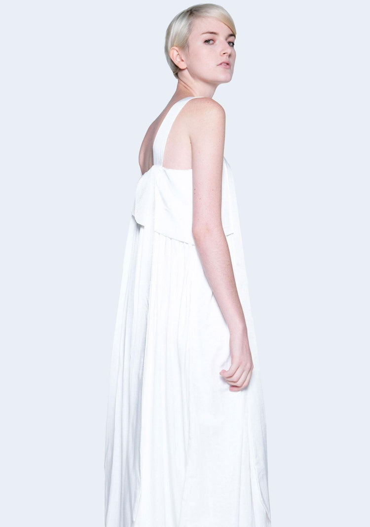 MIZUKI LONG STRAP MIDI DRESS - BRIGHT WHITE (PREORDER) - SALIENT LABEL