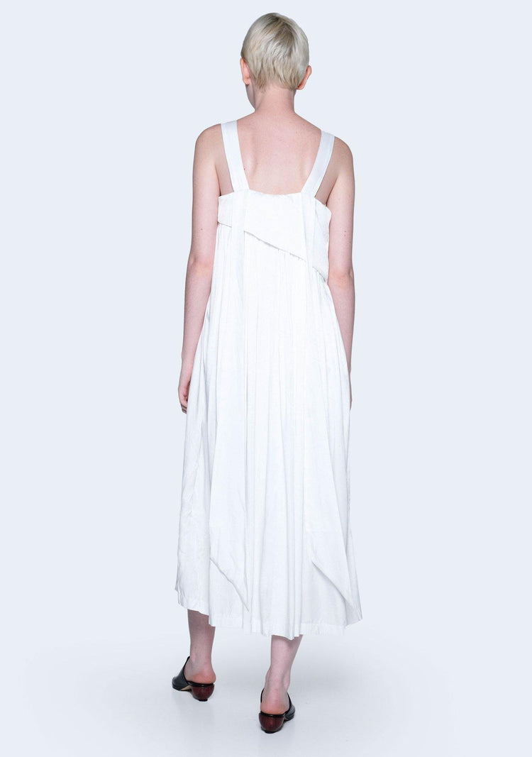 MIZUKI LONG STRAP MIDI DRESS - BRIGHT WHITE (PREORDER) - SALIENT LABEL