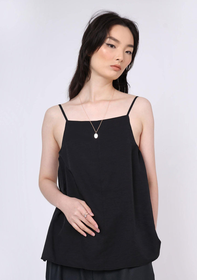 Nikko Square Neckline Cami Top - Tricorn Black - SALIENT LABEL