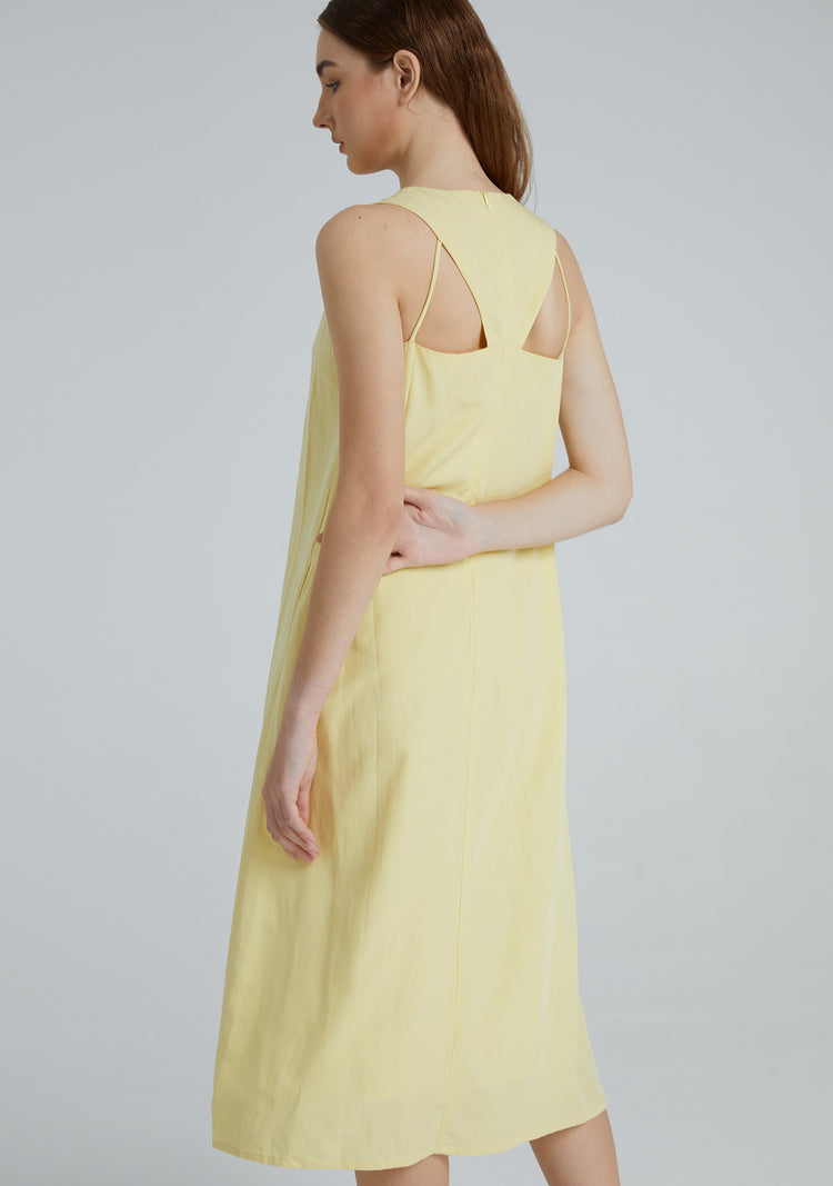 Odette Tencel™ Midi Dress in Lemon