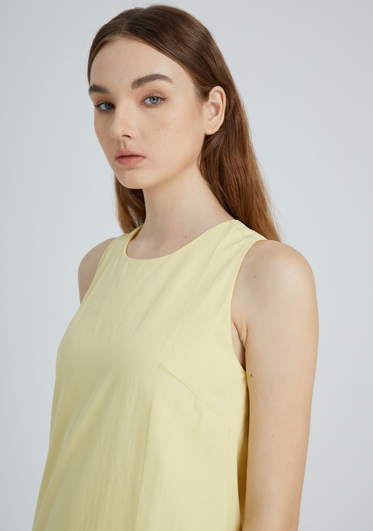 Odette Tencel™ Midi Dress in Lemon
