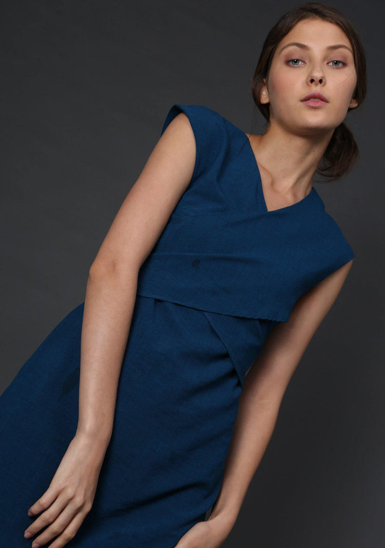 PALERMO TIE BACK DRESS - PEACOCK - SALIENT LABEL