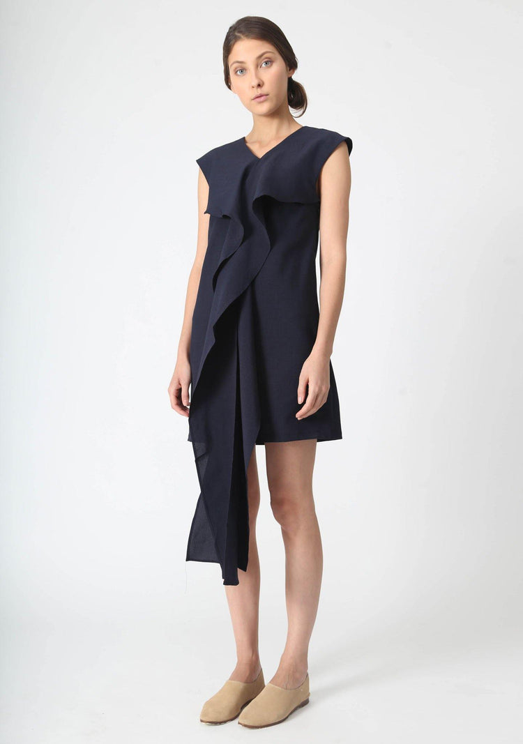 PALERMO TIE BACK DRESS - PIRATE BLACK - SALIENT LABEL