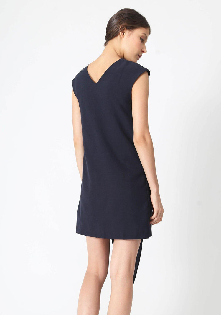 PALERMO TIE BACK DRESS - PIRATE BLACK - SALIENT LABEL