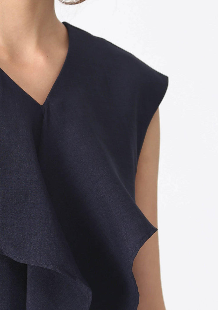 PALERMO TIE BACK DRESS - PIRATE BLACK - SALIENT LABEL
