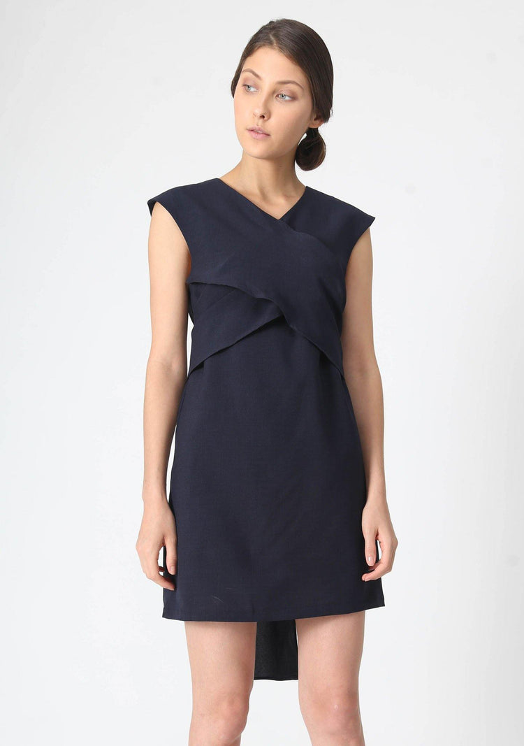 PALERMO TIE BACK DRESS - PIRATE BLACK - SALIENT LABEL