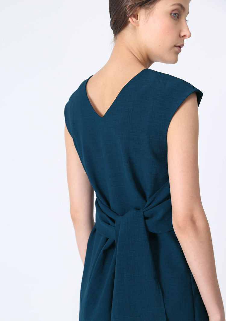 PALERMO TIE BACK DRESS - PEACOCK - SALIENT LABEL