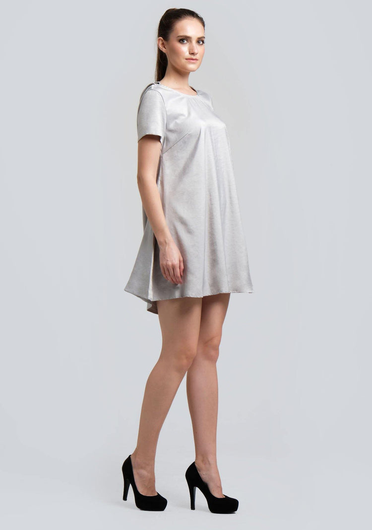 PASCALE COWL BACK SHORT DRESS - SLIT GREEN - SALIENT LABEL