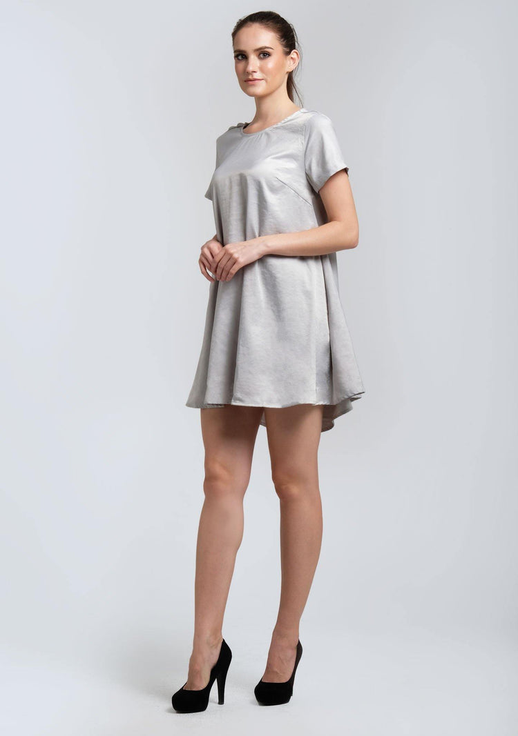 PASCALE COWL BACK SHORT DRESS - SLIT GREEN - SALIENT LABEL