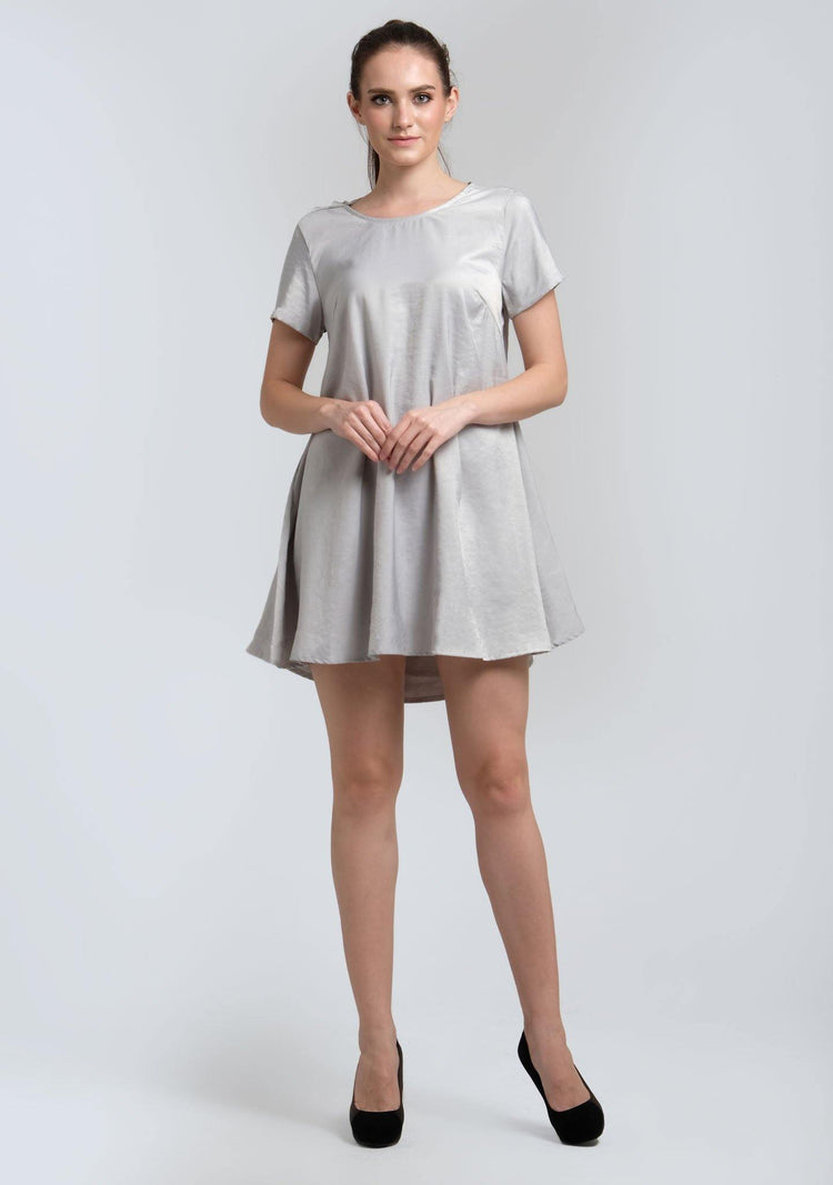 PASCALE COWL BACK SHORT DRESS - SLIT GREEN - SALIENT LABEL