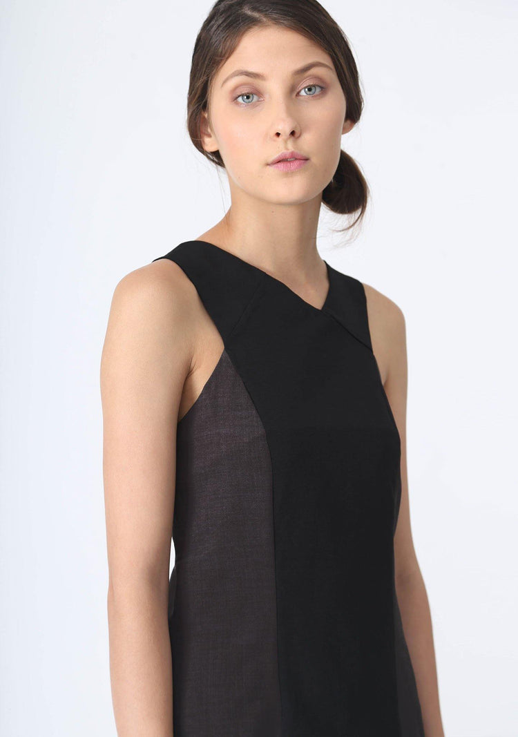 STILES ASYMMETRIC NECKLINE DRESS - ANCHOR - SALIENT LABEL