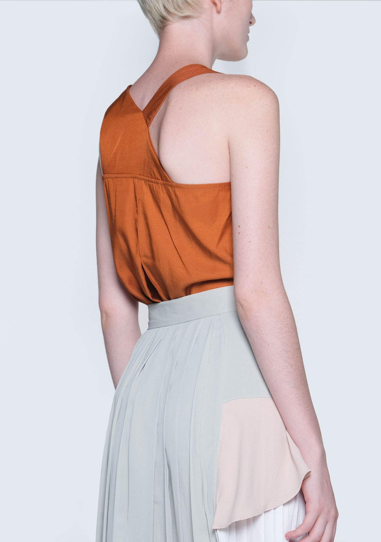 TIVRI ASYMMETRIC BACK TOP - GINGER - SALIENT LABEL