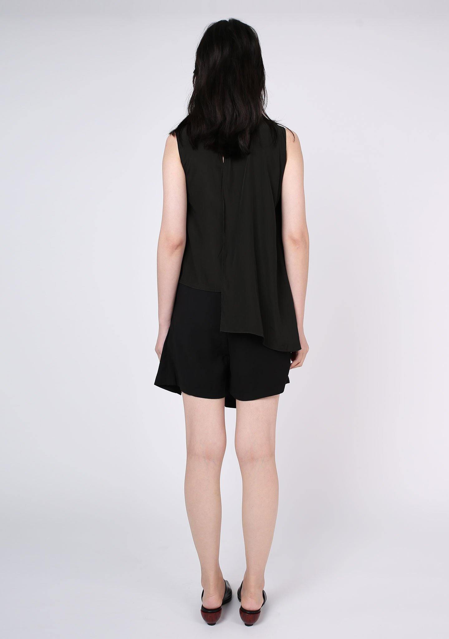 Raelyn Front Draped Panel Top - ANTHRACITE - SALIENT LABEL