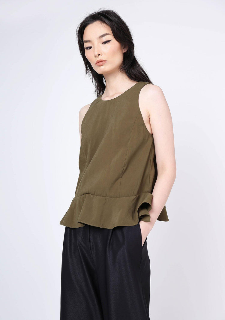Valencia Side Drape Top - Camper - SALIENT LABEL