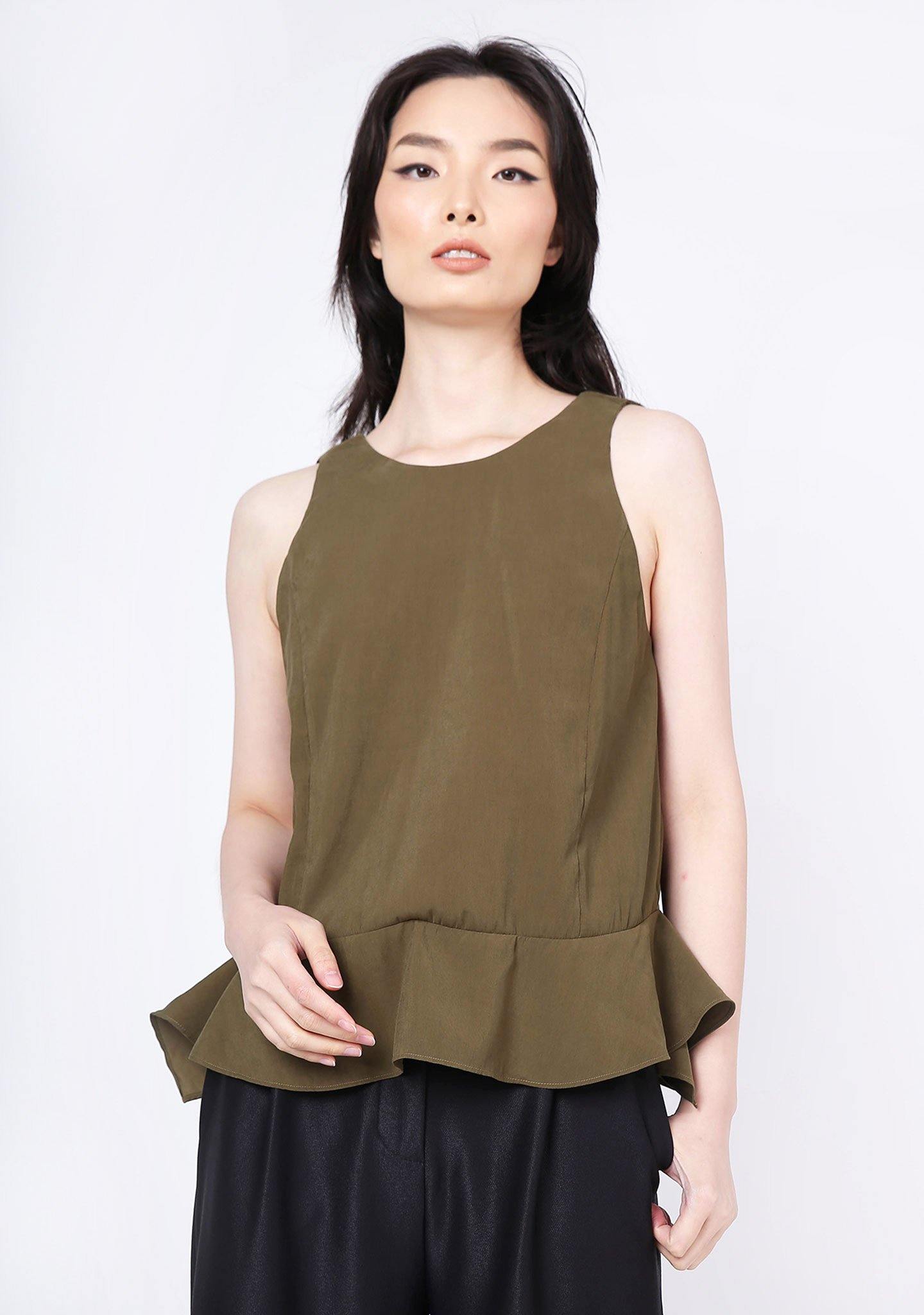 Valencia Side Drape Top - Camper - SALIENT LABEL
