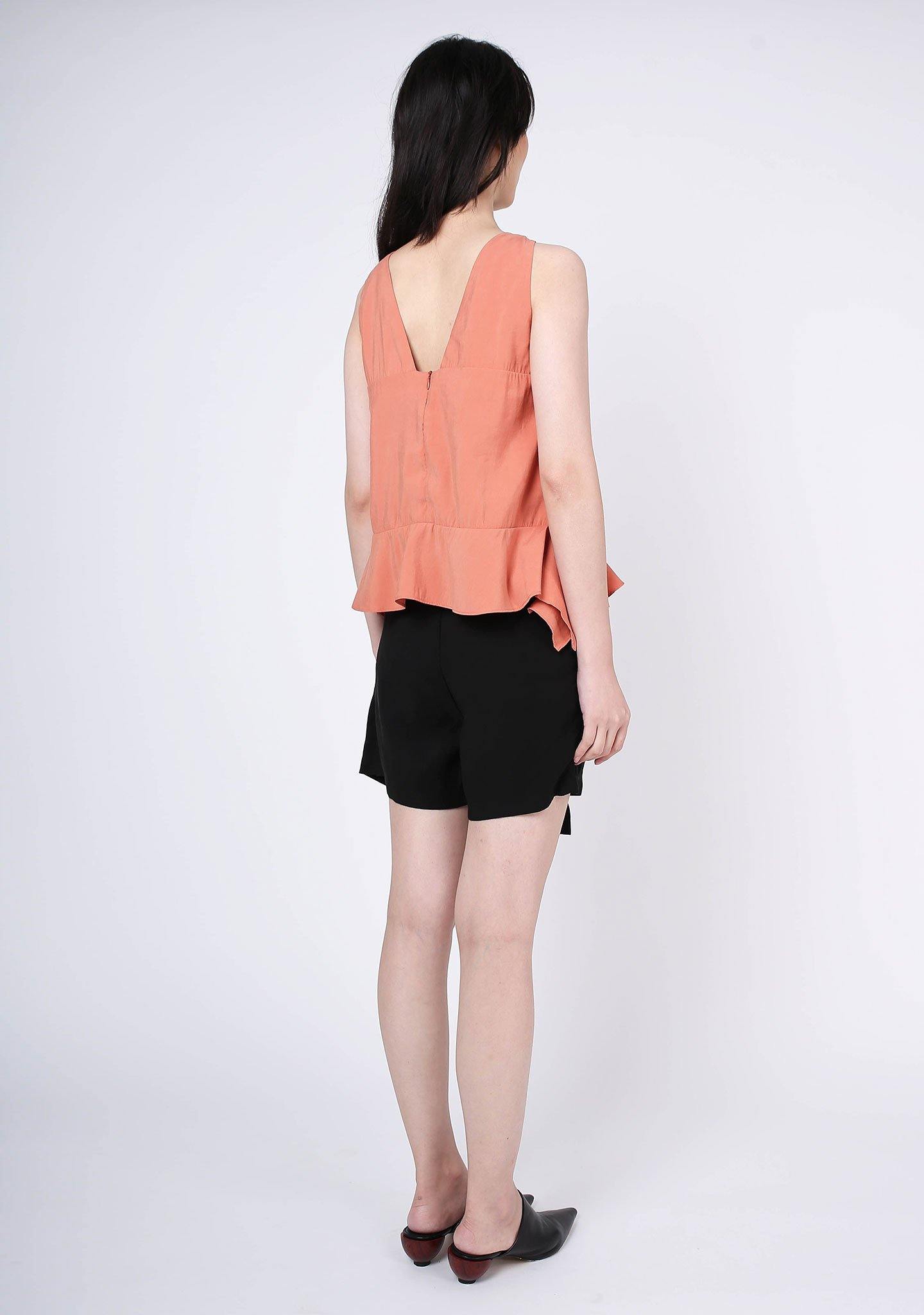 Valencia Side Drape Top - Terra Cotta - SALIENT LABEL
