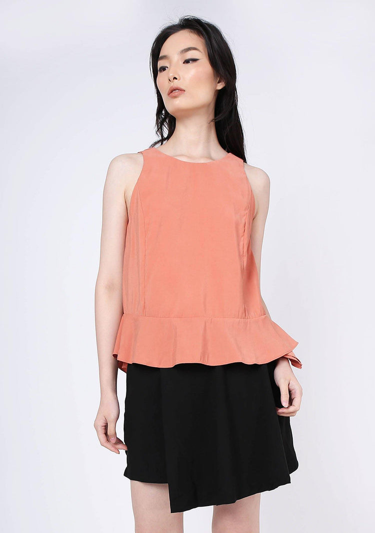 Valencia Side Drape Top - Terra Cotta - SALIENT LABEL
