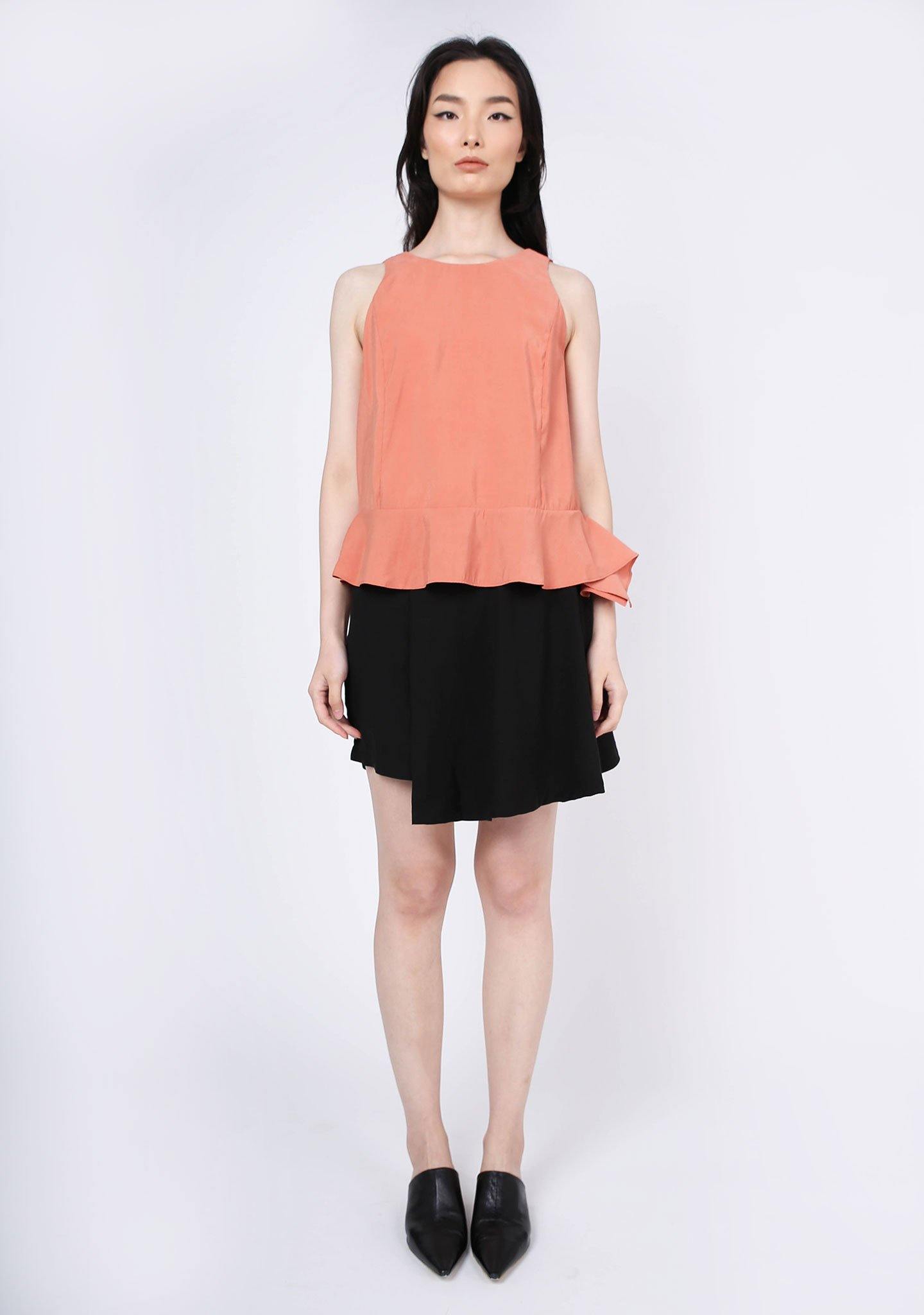 Valencia Side Drape Top - Terra Cotta - SALIENT LABEL