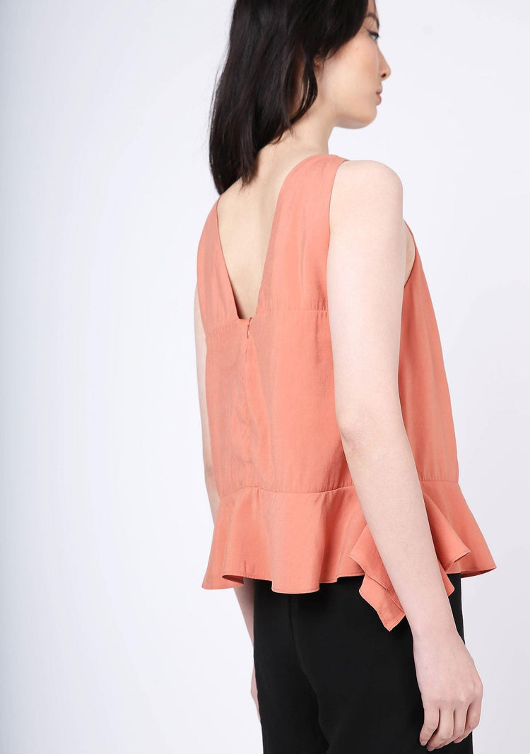 Valencia Side Drape Top - Terra Cotta - SALIENT LABEL