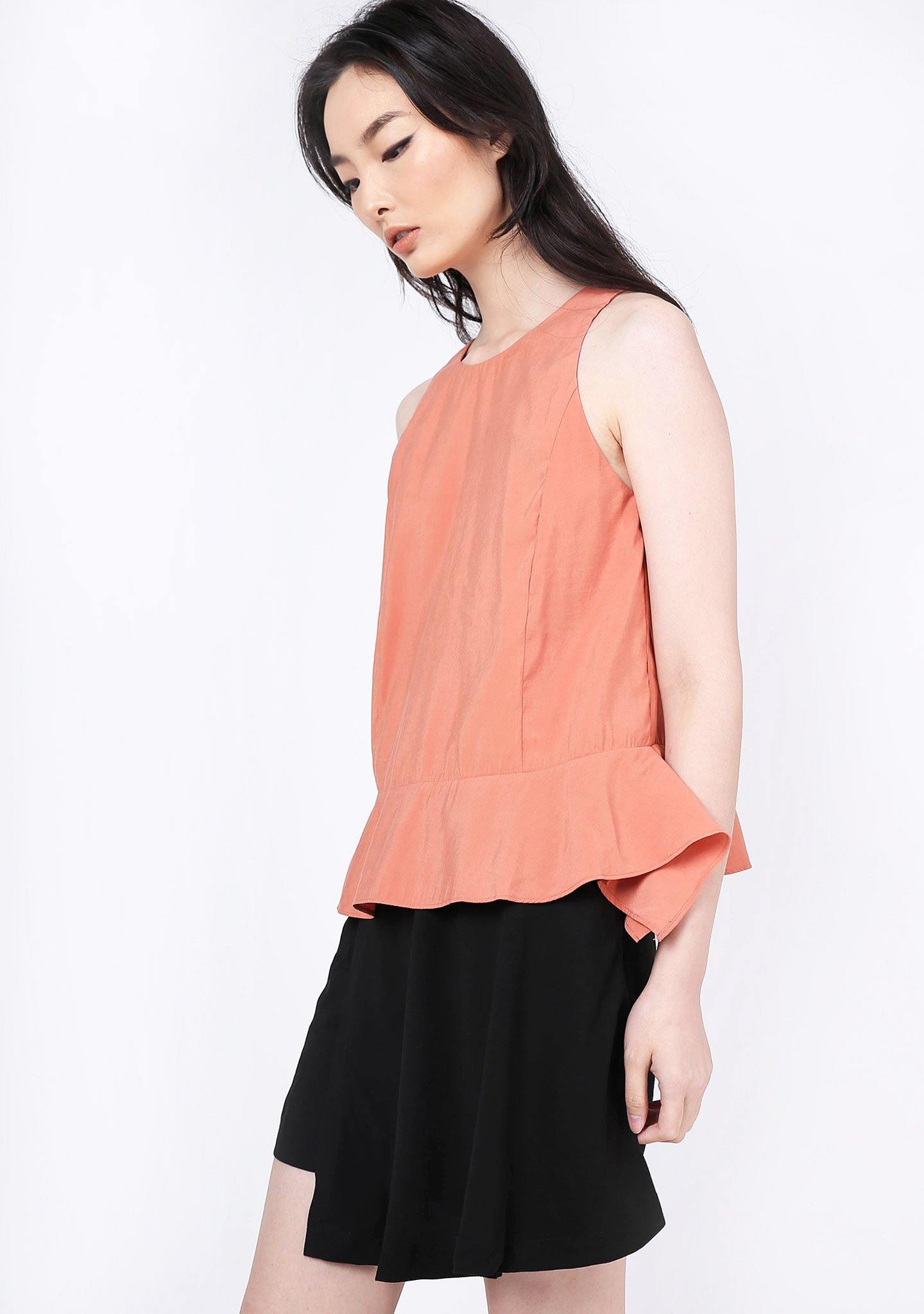 Valencia Side Drape Top - Terra Cotta - SALIENT LABEL