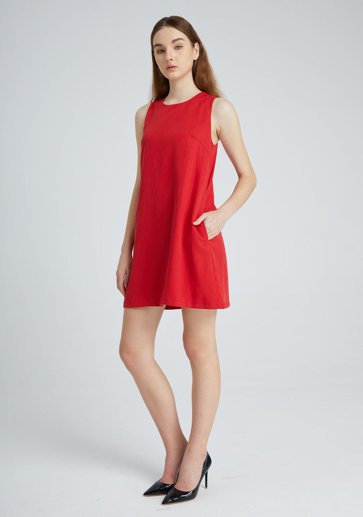 Odette Dress Short Salient Label side view red