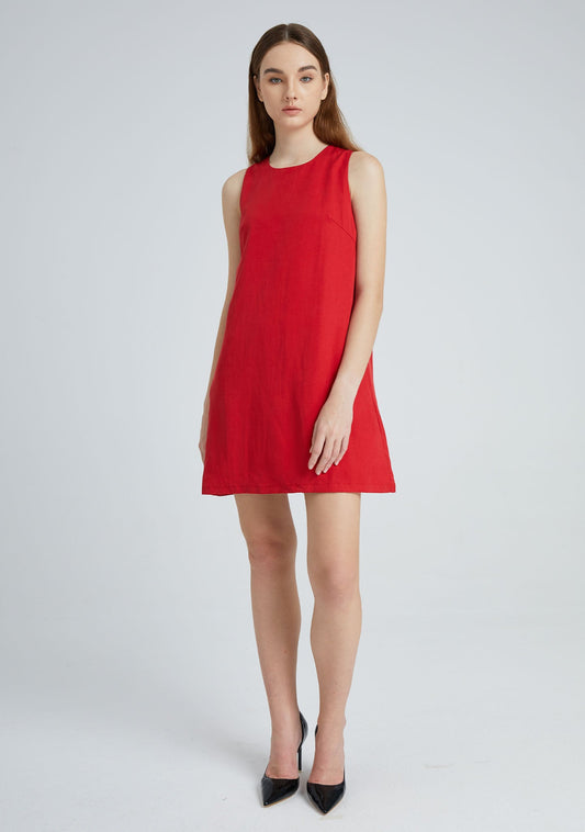 Odette Dress Short Salient Label front view red