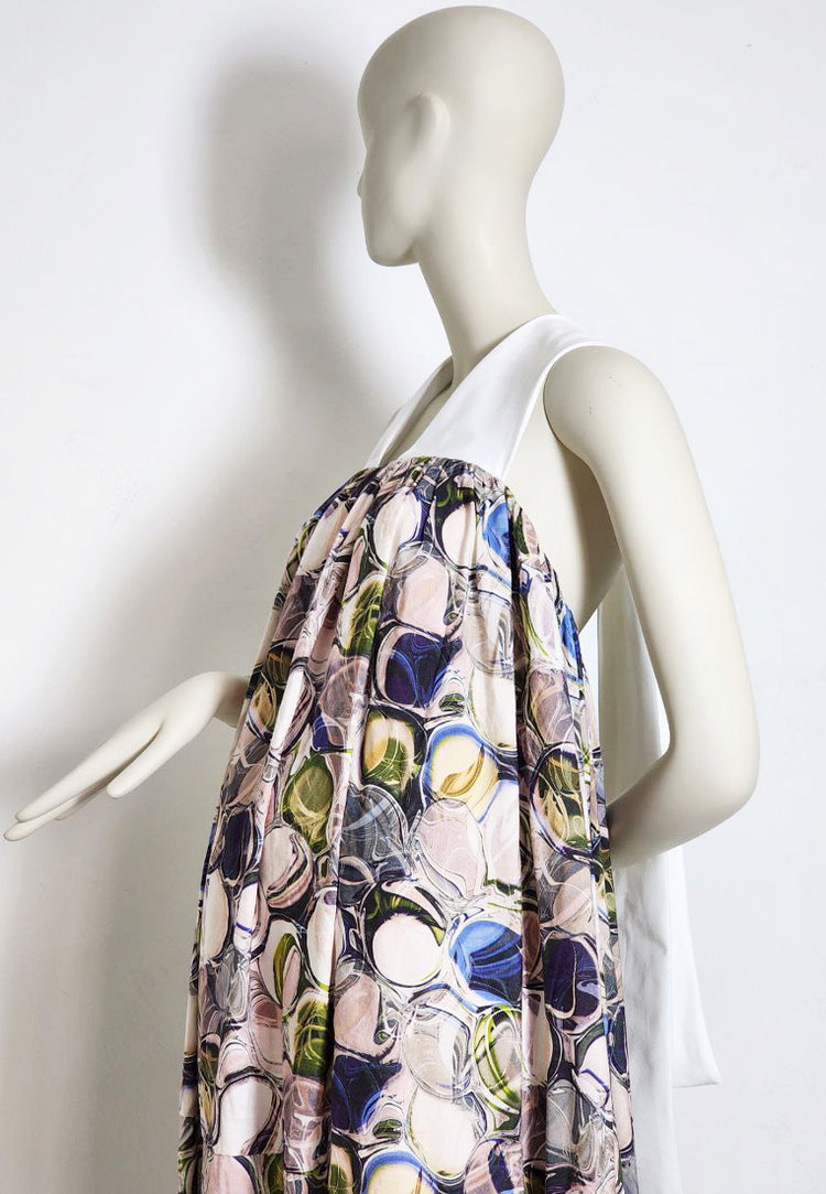 Halterneck Printed Bubble Maxi dress