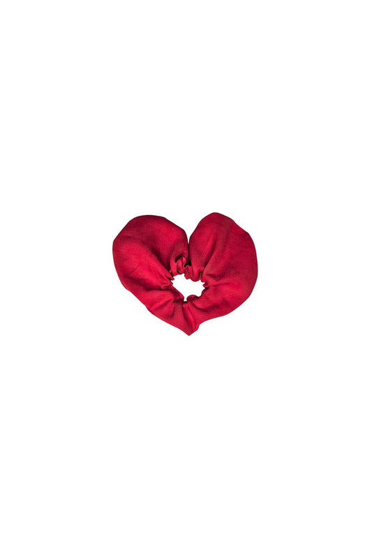 Heartshape Scrunchie in Crimson Red