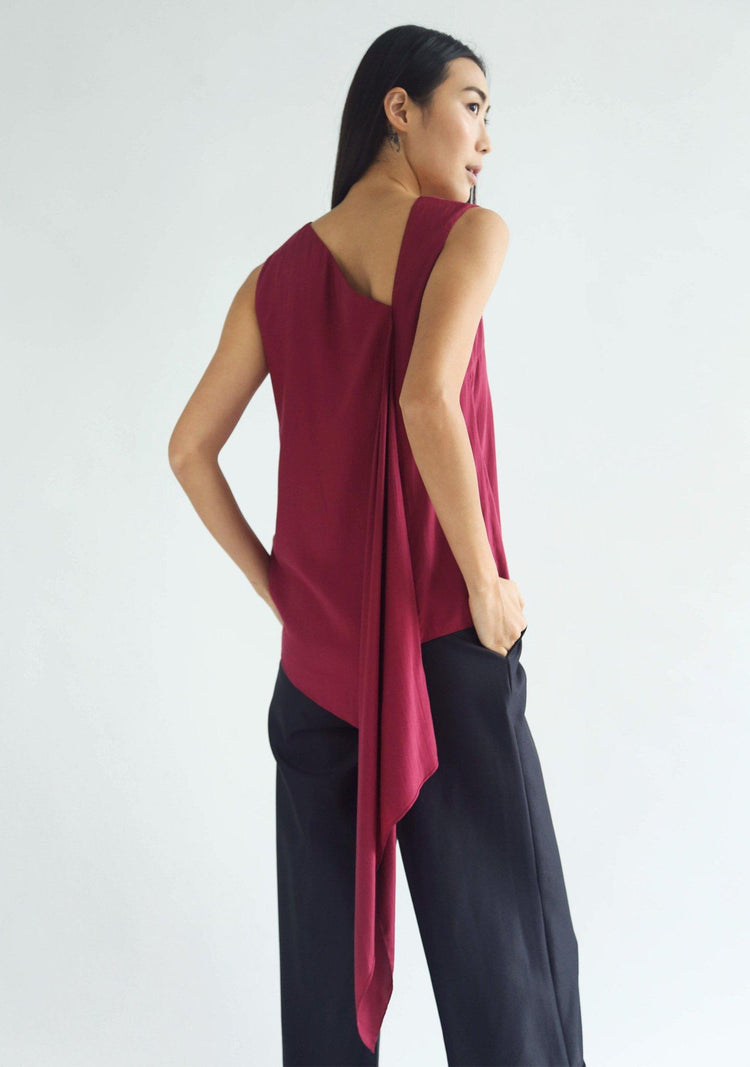 LEONARDA DRAPED BACK TOP - SALIENT LABEL