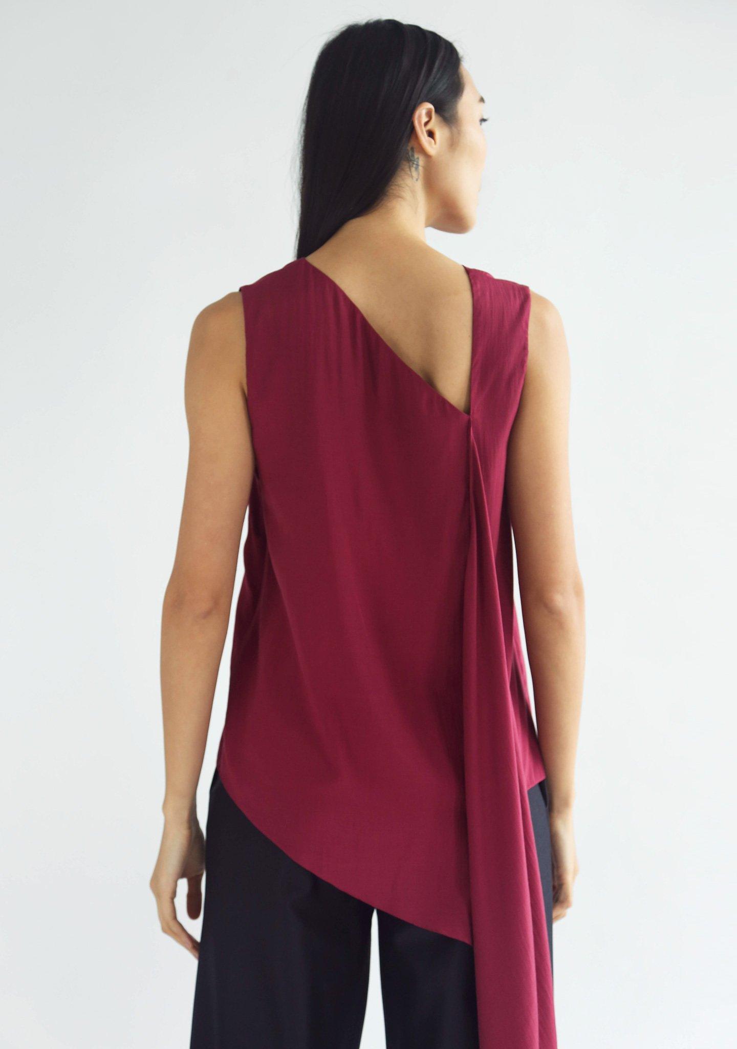 LEONARDA DRAPED BACK TOP - SALIENT LABEL