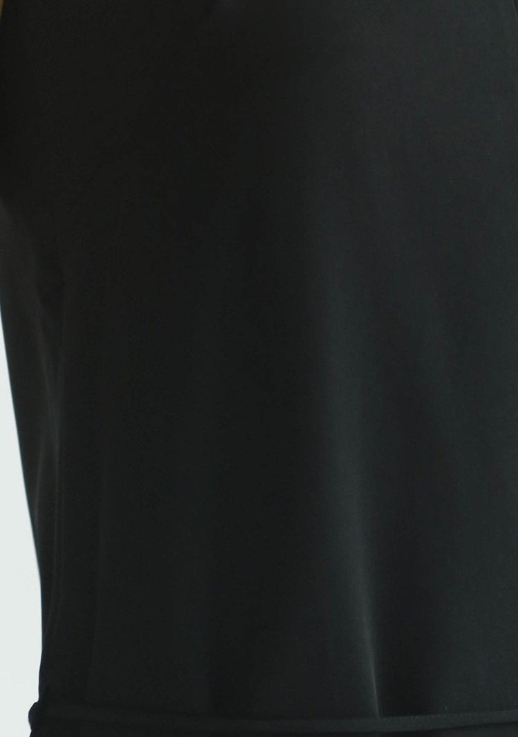 CHASIN ASYMMETRIC SLIP CAMI DRESS - BLACK - SALIENT LABEL