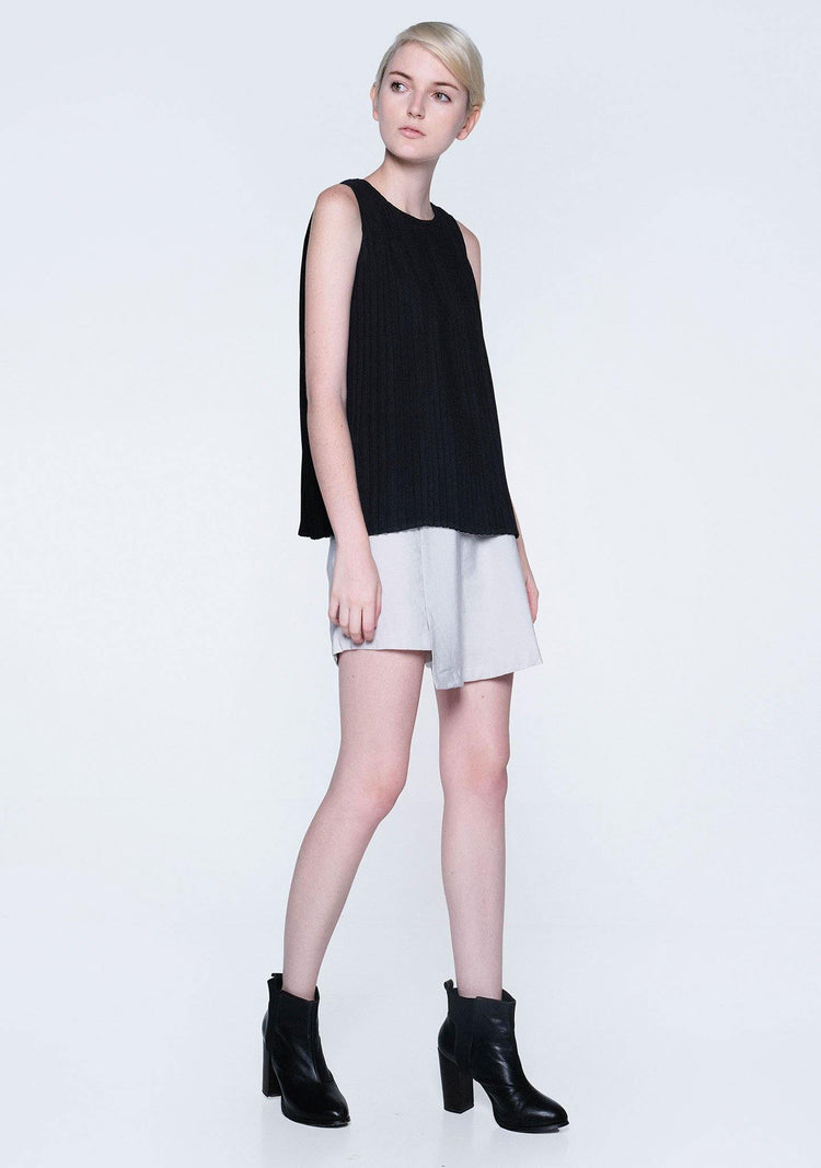 DELAINA PLEATED TOP - OBSIDIAN - SALIENT LABEL