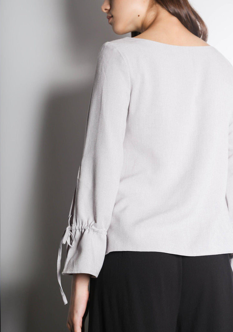 IKO LONG SLEEVED BLOUSE - SILVER CITY - SALIENT LABEL