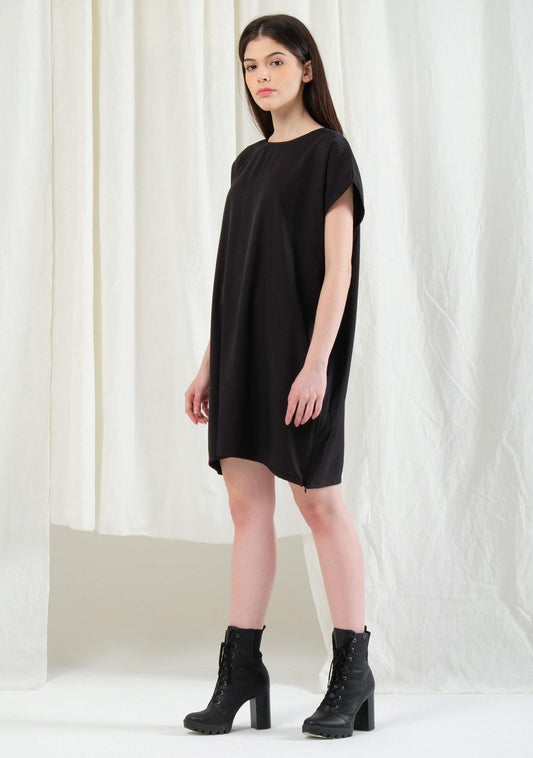 Lou Side Zip Top/Dress - Tricorn Black - SALIENT LABEL