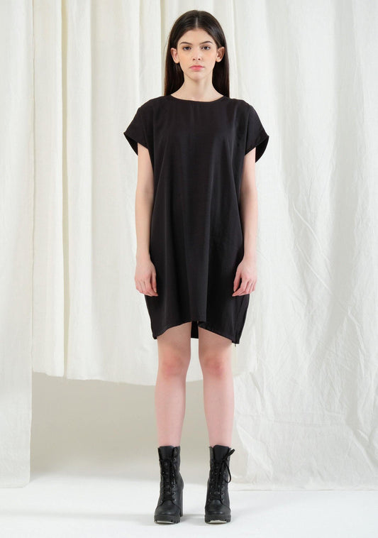 Lou Side Zip Top/Dress - Tricorn Black - SALIENT LABEL