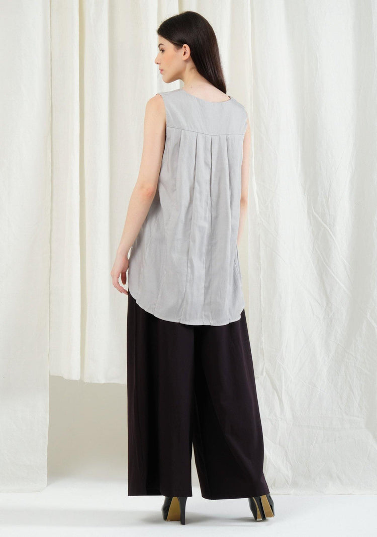 Mako Slit Neckline Tencel Top - Gravity - SALIENT LABEL