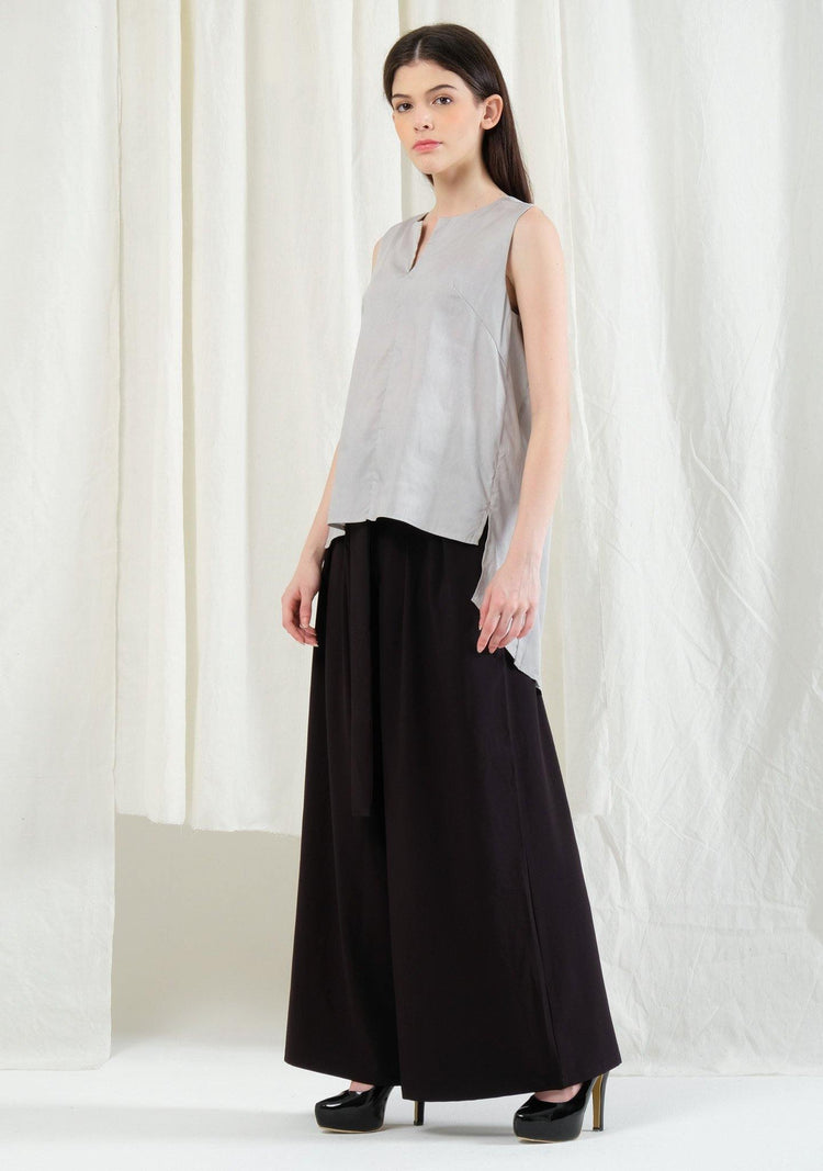 Mako Slit Neckline Tencel Top - Gravity - SALIENT LABEL