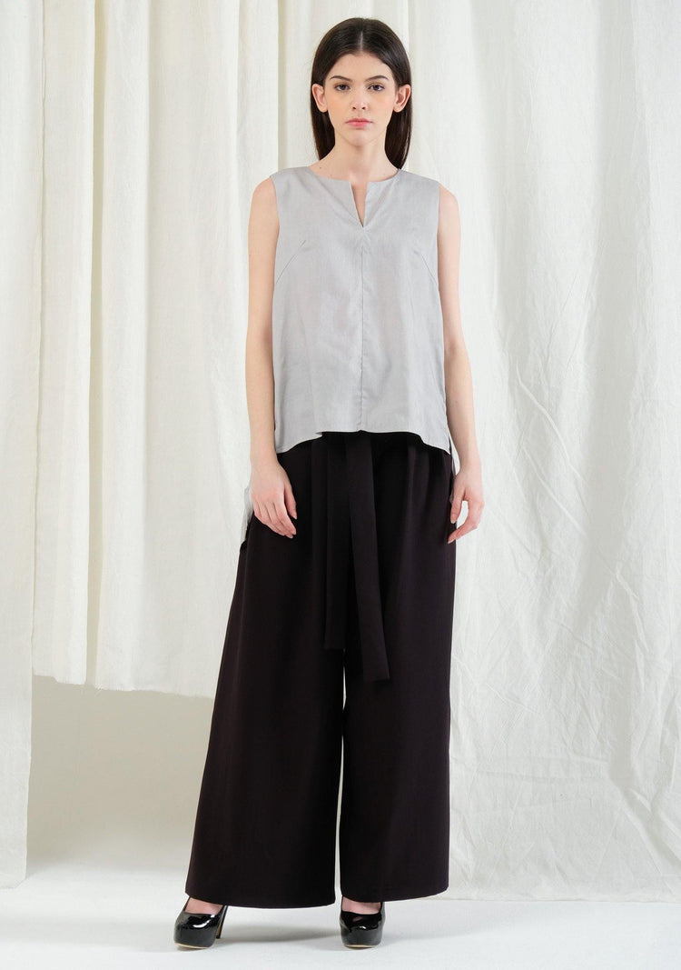 Mako Slit Neckline Tencel Top - Gravity - SALIENT LABEL