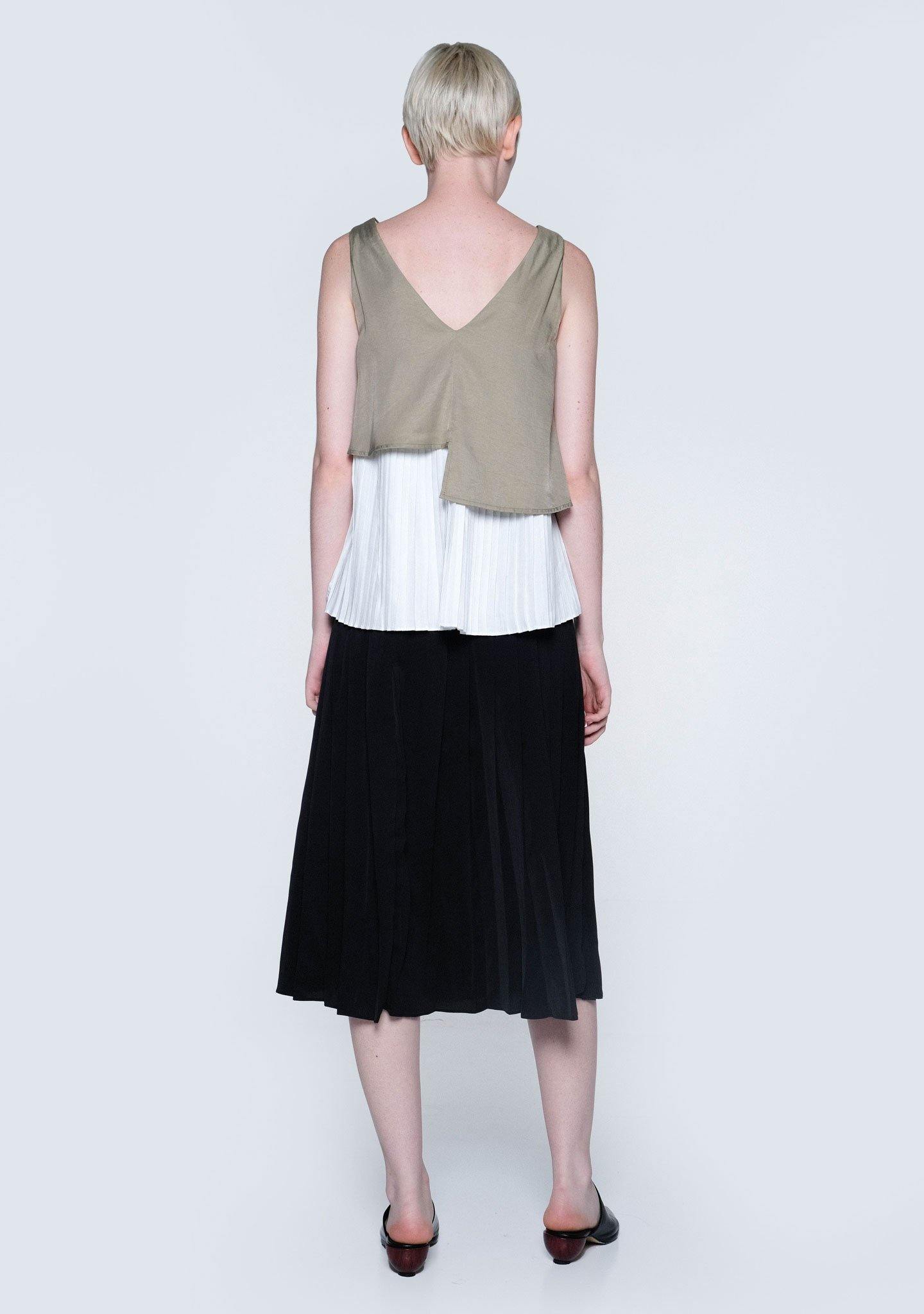 MICHON LAYERED REVERSIBLE TOP - MOSS - SALIENT LABEL