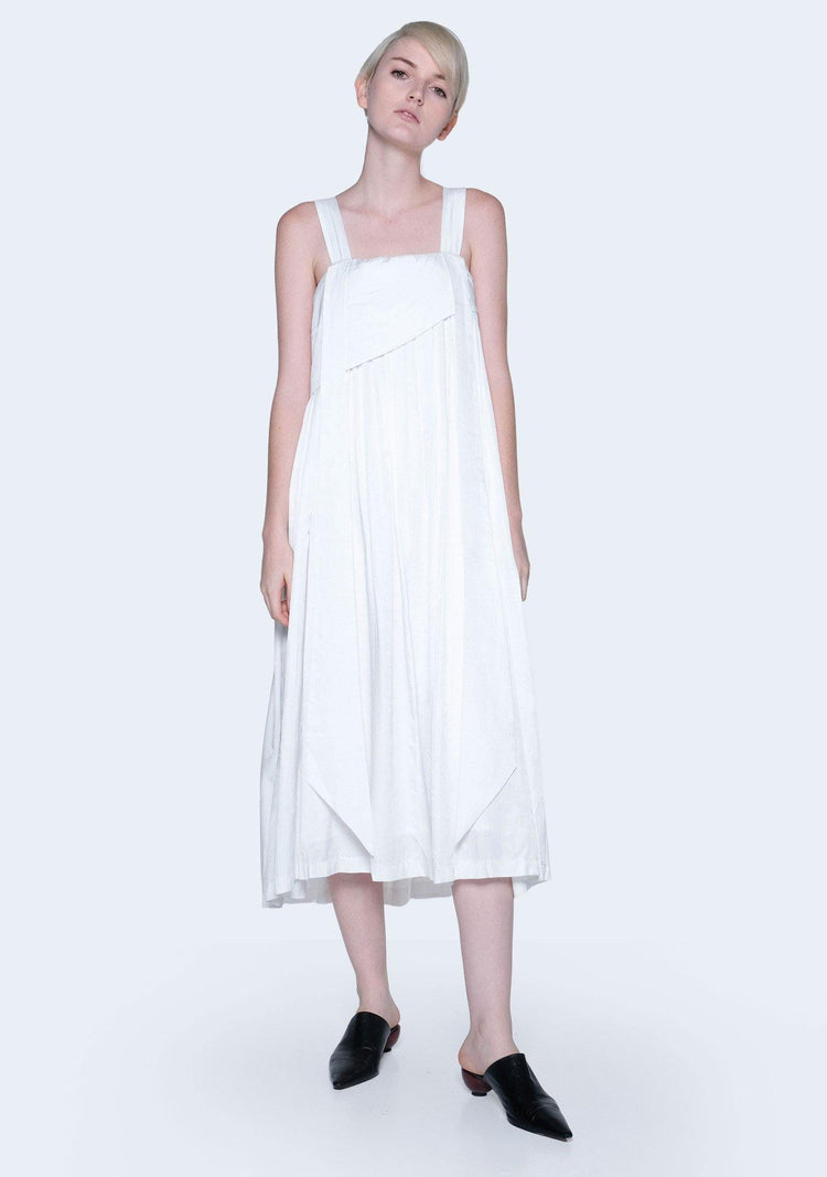 MIZUKI LONG STRAP MIDI DRESS - BRIGHT WHITE (PREORDER) - SALIENT LABEL