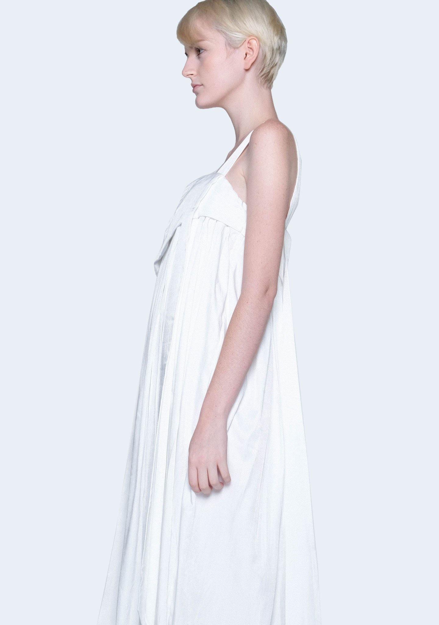 MIZUKI LONG STRAP MIDI DRESS - BRIGHT WHITE (PREORDER) - SALIENT LABEL